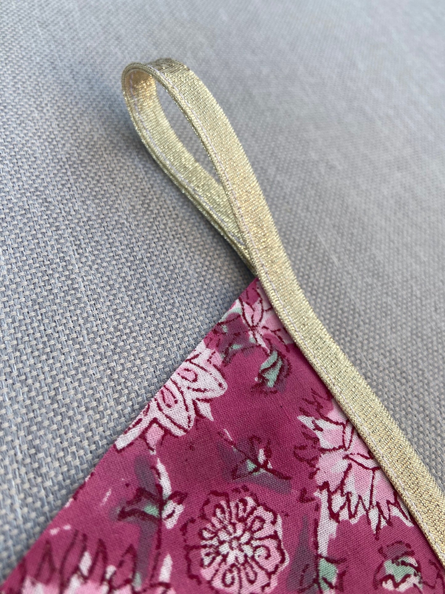 Guirlande de fanions en tissu Turquoise et Rose