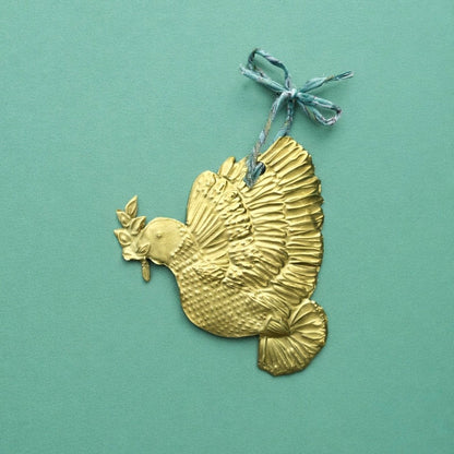 Oiseau en métal doré - Colombe
